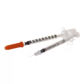 Insulin syringe, 0.5 ml, with fixed needle 30G, 100 pcs