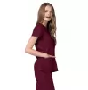 Double Stiched Mock Wrap Top 2638 Burgundy