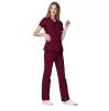 Double Stiched Mock Wrap Top 2638 Burgundy