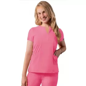 Notched V-neck Top A6002 Azalea Pink