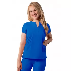 Notched V-neck Top A6002 Royal Blue