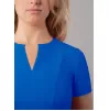 Notched V-neck Top A6002 Royal Blue