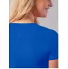 Notched V-neck Top A6002 Royal Blue