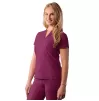 Notched V-neck Top A6002 Wine