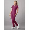 Notched V-neck Top A6002 Wine