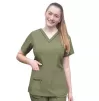 Women's Elevated V-neck Scrub Top P4212 Heather Olive