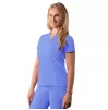 Notched V-neck Top A6002 Ceil Blue