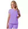 Notched V-neck Top A6002 Lavender