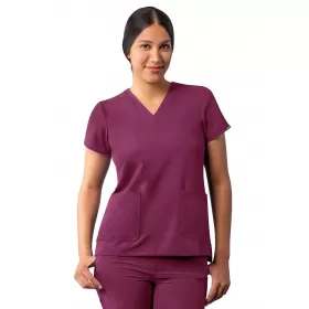 Modern V-Neck Top A6008 Wine