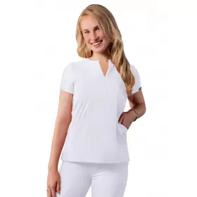 Notched V-neck Top A6002 White