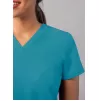 Modern V-Neck Top A6008 Teal Blue