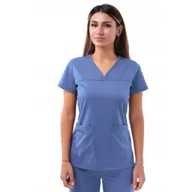 Women’s Sweetheart V-neck Scrub Top P4210 Ceil Blue