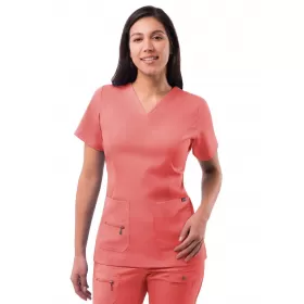 Women's Elevated V-neck Scrub Top P4212 Rapture Rose