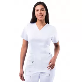 Women's Elevated V-neck Scrub Top P4212 White