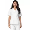 Lapel Collar Nurse Top 605 white