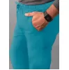 Men's Slim Leg Cargo Pant A6106 Teal Blue