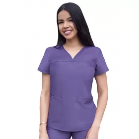 Sweetheart V-neck Scrub Top P4210 Heather Grape