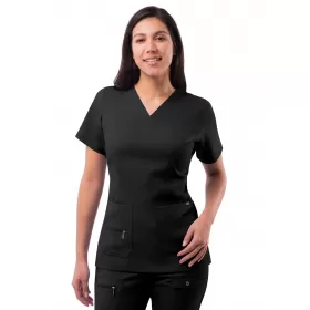 Women's Elevated V-neck Scrub Top P4212 Black