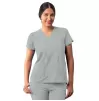 Modern V-Neck Top A6008 Silver Gray