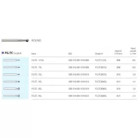 Carbide bur FG.TC 1/2SL-8SL for turbine handpiece (the price is for 1 piece, in a package of 5 pieces)