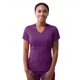 Women's Modern V-Neck Scrub Top P7002 Eggplant