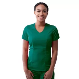 Women's Modern V-Neck Scrub Top P7002 Hunter Green