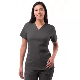 Women's Elevated V-neck Scrub Top P4212 Pewter