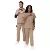 Unisex V-Neck/Drawstring Pant Scrub Set S8400 Khaki