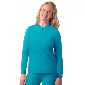 Women's Bomber Zipped Jacket A6200 Teal Blue