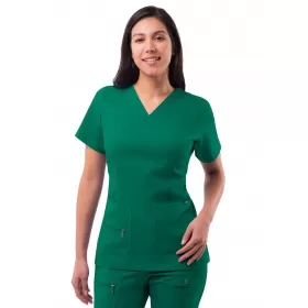 Women's Elevated V-neck Scrub Top P4212 Hunter Green