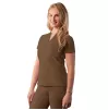 Notched V-neck Top A6002 Mocha Quartz