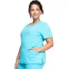 Mock Wrap Top CKE2625A in Turquoise