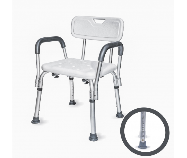 Shower chair with removable armrests