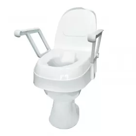 Height adjustable toilet seat booster with lid