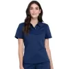 Tuckable Snap Front Polo Shirt WWE698 in Navy