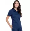 Tuckable Snap Front Polo Shirt WWE698 in Navy