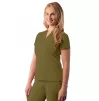 Notched V-neck Top A6002 Martini Olive