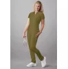 Notched V-neck Top A6002 Martini Olive