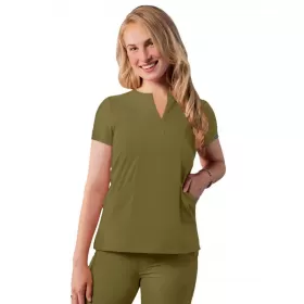 Notched V-neck Top A6002 Martini Olive