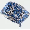 ADRIANA Surgical Cap, blue with leopards