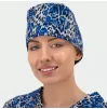 ADRIANA Surgical Cap, blue with leopards