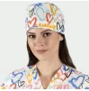 ADRIANA Surgical Cap, white with hearts