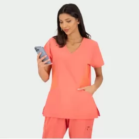 Scrub top JUSTINA, Coral