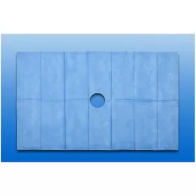 The 2-ply blue drape, 45 cm x 75 cm with 6 cm opening, 1 pcs.