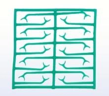 Wax pattern T clasp, 10 pcs